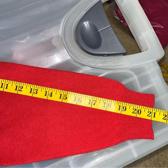 Andrea Anders Turtleneck Lg Red Cashmere Silk Long Sleeve Sweater Vtg Holiday - Picture 7 of 9